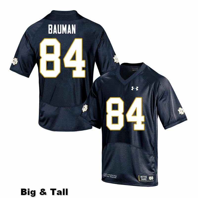 Men's NCAA Notre Dame Fighting Irish #84 Kevin Bauman Stitched College Under Armour Authentic Navy Big & Tall Football Jersey II10L60GR